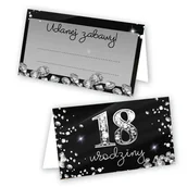 Kartki okolicznościowe i zaproszenia - Winietki na Stół na 18 Urodziny Brylantowe - 10 sztuk - miniaturka - grafika 1