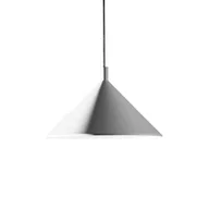 Oprawy, klosze i abażury - Biała wisząca lampa Cono z kloszem w kształcie stożka o średnicy 30 cm i długim kablem - miniaturka - grafika 1