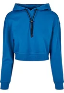 Bluzy damskie - Urban Classics Damska bluza z kapturem Short Terry Hoody, damska bluza z kapturem o skróconym kroju, z przyjemnego materiału Terry w 3 kolorach, rozmiary XS - 5XL, Sporty Blue, XXL - miniaturka - grafika 1