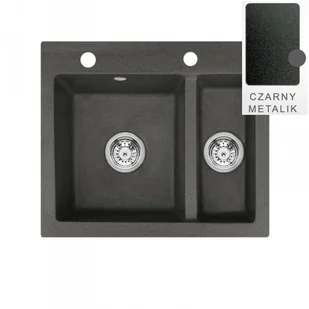 Zlew ŚMIGIELSKI MILANO 60 czarny metal (44) (MILANO6044) - Zlewozmywaki - miniaturka - grafika 1
