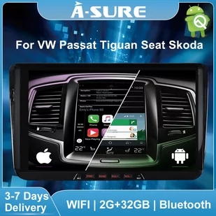 AliExpress A-sure 2 Din HD 7 Cal CarPlay Android 10 Radio samochodowe BT WIFI nawigacja GPS dla VW Golf 5 6 - Motoryzacja Outlet - miniaturka - grafika 1
