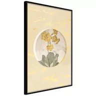 Plakaty - Plakat - Kwiaty i marmur (rozmiar 40x60, wykończenie Rama złota z passe-partout) - miniaturka - grafika 1