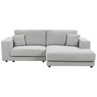 Narożniki - BELIANI Narożnik lewostronny 3-osobowy jasnoszary tapicerowany sofa narożna dodatkowe poduszki minimalistyczny styl - miniaturka - grafika 1