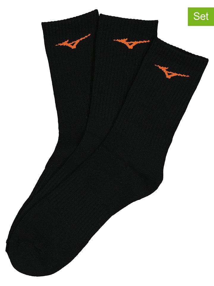 Mizuno Skarpety sportowe (3 pary) w kolorze czarnym