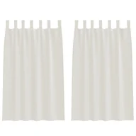 Zasłony - vidaXL Zasłony z zasłonami 2 pcs Kremowy 140 x 175 cm Poliester - miniaturka - grafika 1