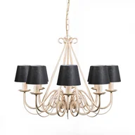 Lampy sufitowe - QAZQA Żyrandol kremowy z klamrą 12 cm czarny - Giuseppe 8 - miniaturka - grafika 1