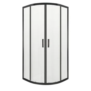 Kerra Zakrzywiona kabina prysznicowa Soho Black 80 bez brodzika - Kabiny prysznicowe - miniaturka - grafika 1