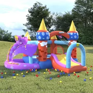 Place zabaw - Happy Hop Dmuchany zamek ze zjeżdżalnią, 350x346x240 cm, PVC - miniaturka - grafika 1