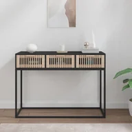 Konsole i sekretarzyki - vidaXL Stolik konsolowy, czarny, 105x30x75 cm - miniaturka - grafika 1