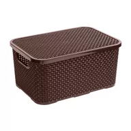 Pojemniki kuchenne - Kosz z pokrywką Rattan 7 L brązowy BRANQ - miniaturka - grafika 1