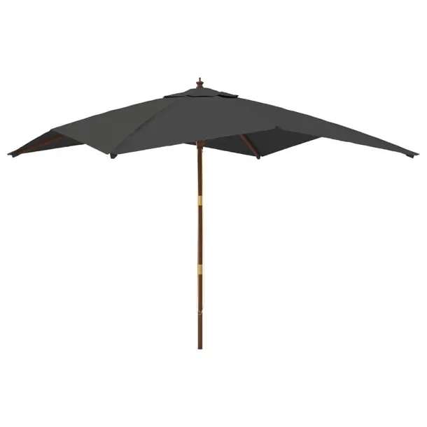 Parasol ogrodowy 300x300x273 cm, antracytowy, UV, drewno