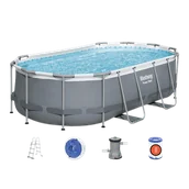 Baseny ogrodowe - Basen stelażowy w zestawie Power Steel 4,2 x 2,5 z 1 m - BESTWAY 56620 - miniaturka - grafika 1