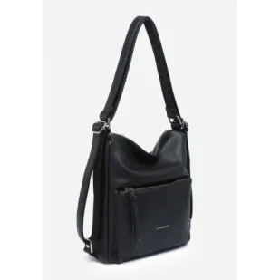 Damska Torebka Shopper 2w1 Plecak LUIGISANTO Czarna - Torebki damskie Damska Torebka Shopper 2w1 Plecak LUIGISANTO Czarna - Torebki damskie - miniaturka - grafika 1