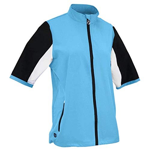 Island Green Damski golf damski krótki rękaw wodoodporny oddychający ultralekki top top Deep Pool/Black/White 16