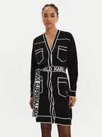 Swetry damskie - KARL LAGERFELD Kardigan 240W2020 Czarny Regular Fit - miniaturka - grafika 1