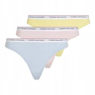 Majtki damskie - TOMMY HILFIGER STRINGI DAMSKIE MAJTKI 3P THONG RÓŻOWE/ŻÓŁTE/NIEBIESKIE r.M - miniaturka - grafika 1