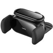 Uchwyty samochodowe do telefonów - Baseus Steel Cannon Pro solarny automatyczny uchwyt samochodowy na kokpit czarny SUGP010001 - miniaturka - grafika 1