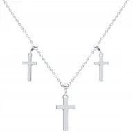 Biżuteria religijna - Naszyjnik CHOKER krzyże Srebro 925 krzyżyki - miniaturka - grafika 1