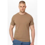 Koszulki sportowe męskie - Pit Bull T-shirt Koszulka Męska Slim Fit Minimal Coyote Brown - miniaturka - grafika 1
