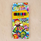 Kredki, ołówki, pastele i pisaki - Kredki FOLKSTAR ołówkowe 12 szt. łowickie - miniaturka - grafika 1