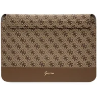 Plecaki - Guess Sleeve GUCS14PS4SGW 14" brązowy/ brown 4G Stripe Metal Logo - miniaturka - grafika 1