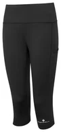 Spodnie sportowe damskie - RONHILL spodenki biegowe damskie 3/4 TECH CAPRI SHORTS black/bright white - miniaturka - grafika 1