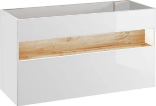 Elior Szafka pod umywalkę Monako 2X 120 cm - Biały połysk - Szafki łazienkowe - miniaturka - grafika 1
