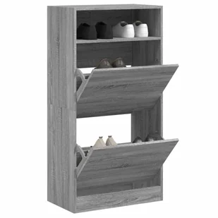 Szafka na buty szara Sonoma 60x34x116 cm materiał drewnopochodny - Szafki na buty - miniaturka - grafika 1