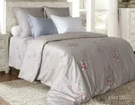 Pościel - Luxury Pościel satynowa 160x200 4963/1 beżowa różowe kwiaty 02 - miniaturka - grafika 1