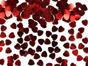Walentynki - Konfetti metalizowane czerwone Serca - 0,6 cm - 30 g - miniaturka - grafika 1