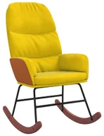 Fotele - Żółty tapicerowany fotel bujany - Ulli - miniaturka - grafika 1