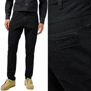 Wrangler RIVER RinseBlack klasyczne czarne zwężane spodnie jeansowe W31 L34 - Spodnie męskie - miniaturka - grafika 1