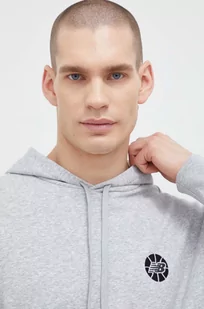 New Balance bluza męska kolor szary z kapturem melanżowa - Bluzy męskie - miniaturka - grafika 1