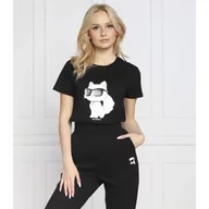 Koszulki i topy damskie - Karl Lagerfeld T-shirt ikonik 2.0 choupette | Regular Fit - miniaturka - grafika 1