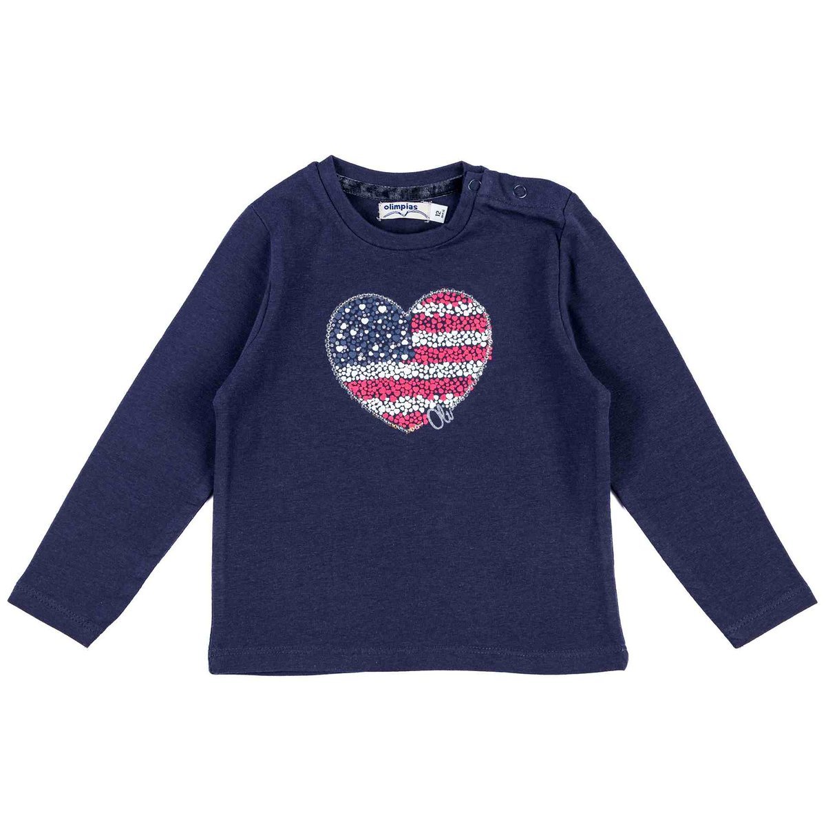 Dziewczęca bluzka niemowlęca z długim rękawem granatowa Olimpias r.80