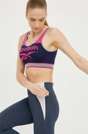 Bielizna sportowa damska - Reebok biustonosz sportowy Dilara kolor granatowy wzorzysty - miniaturka - grafika 1
