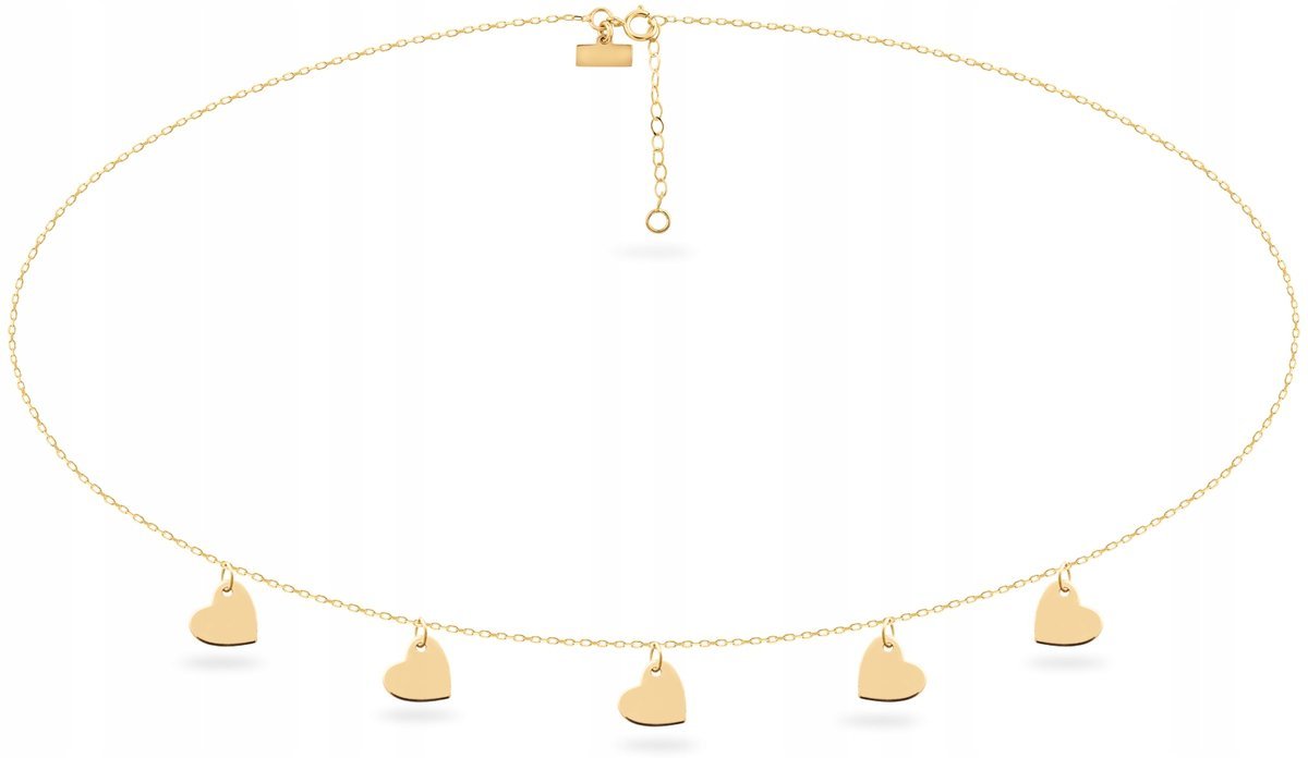 ZŁOTY NASZYJNIK CHOKER CELEBRYTKA SERCA GRAWER 333