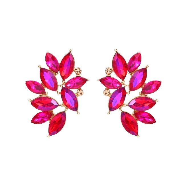 KOLCZYKI skrzydła kwiaty kolory SWAROVSKI błyszczące gałązki listki glam