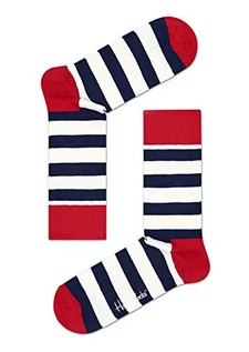 Skarpetki męskie - Happy Socks Stripe, kolorowe i zabawne, Skarpety dla kobiet i mężczyzn, Czerwony-Biały (36-40) - grafika 1