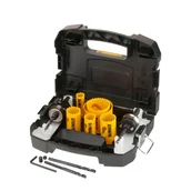 Otwornice - DeWalt DT90357-QZ zestaw otwornic bimetalowych uniwersalnych 10 elementów w walizce - miniaturka - grafika 1