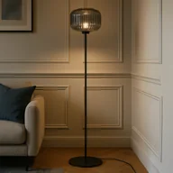 Lampy stojące - Prosta lampa stojąca do salonu z kloszem K-5665 z serii CAMPO - miniaturka - grafika 1