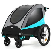 Przyczepki rowerowe - Przyczepka rowerowa KINDERKRAFT Nava 3w1 Niebieski - miniaturka - grafika 1