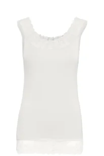 Cream Florence Top damski, Biały (Chalk 60034), XS - Koszulki i topy damskie - miniaturka - grafika 1