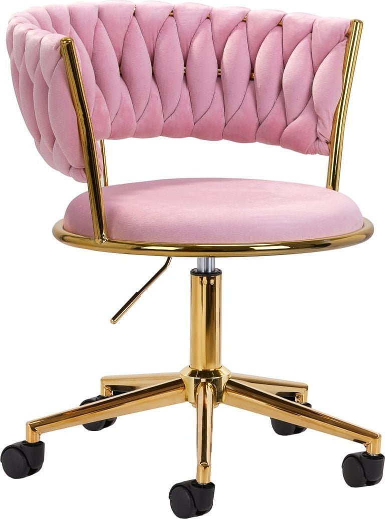Activeshop 4Rico krzesło obrotowe QS-GW01G aksamit różowe
