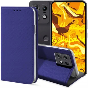 ETUI Z KLAPKĄ DO MOTOROLA EDGE 50 PRO GRANATOWE ZAMYKANE MAGNETYCZNE KABURA - Etui i futerały do telefonów - miniaturka - grafika 1