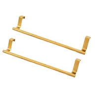 Wieszaki łazienkowe - Wieszak na ręczniki na drzwi, nie wymaga wiercenia, do kuchni, łazienki i garderoby, 36 cm, 2 sztuki (złoty) - miniaturka - grafika 1