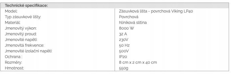 Listwa zasilająca Triton Viking listwa zasilająca powierzchniowa czarna VLP40B