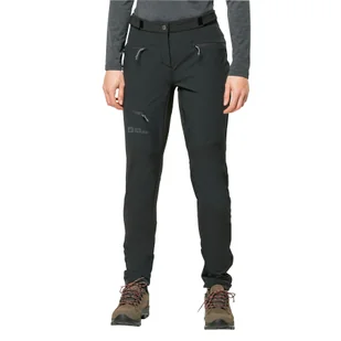 Damskie spodnie softshellowe Jack Wolfskin SALMASER PANTS W black - 36S - Spodnie sportowe damskie - miniaturka - grafika 1