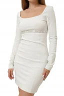 Sukienki - CALVIN KLEIN BIAŁA SUKIENKA Z DŁUGIMI RĘKAWAMI XS I1D - miniaturka - grafika 1