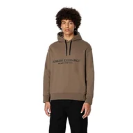 Bluzy męskie - Armani Exchange Męska bluza z kapturem Cotton Frenc Terry Utility Logo Drop Shoulder Pullover Hoodie Hooded Hoodie, Crocodile, L - miniaturka - grafika 1